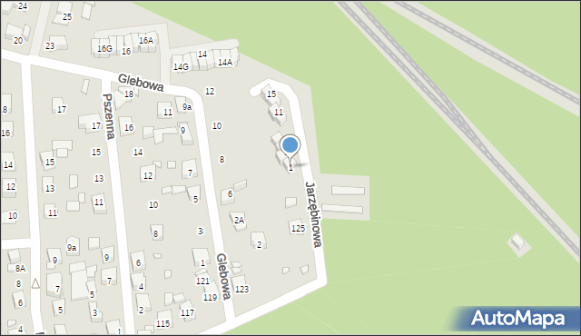 Katowice, Jarzębinowa, 1, mapa Katowic