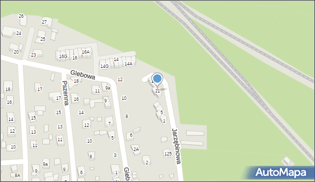 Katowice, Jarzębinowa, 11, mapa Katowic