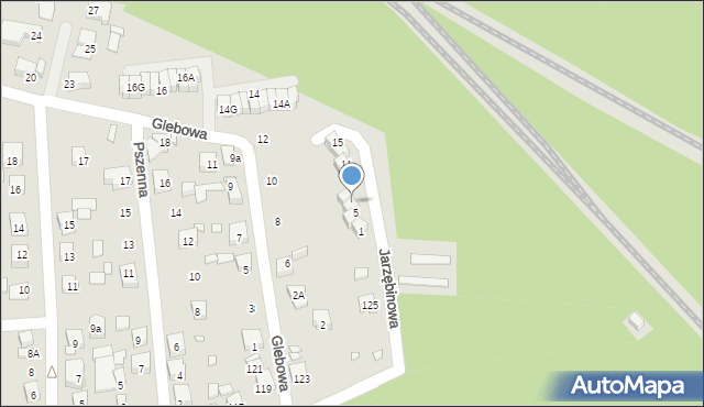 Katowice, Jarzębinowa, 7, mapa Katowic