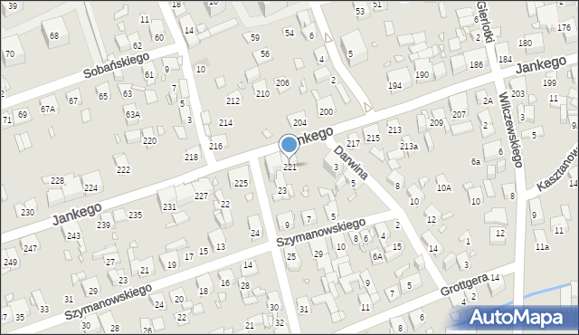 Katowice, Jankego Zygmunta Waltera, gen., 221, mapa Katowic