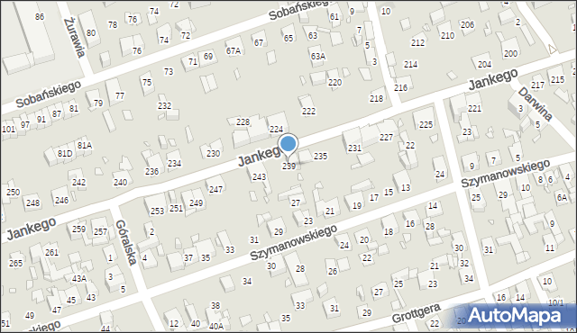 Katowice, Jankego Zygmunta Waltera, gen., 239, mapa Katowic