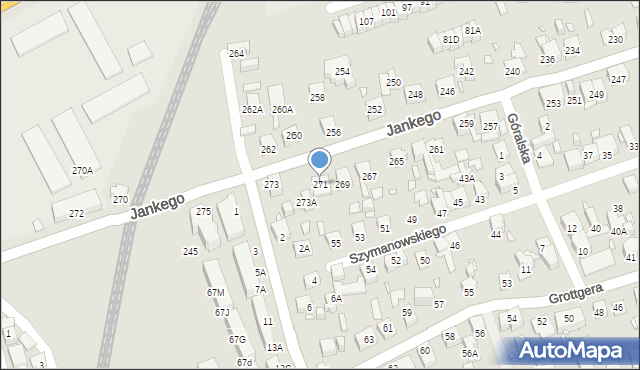 Katowice, Jankego Zygmunta Waltera, gen., 271, mapa Katowic
