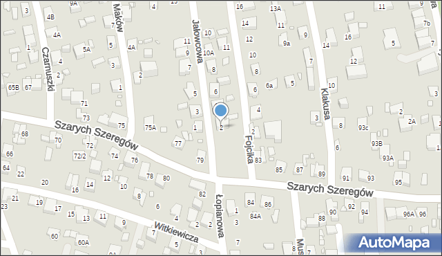 Katowice, Jałowcowa, 2, mapa Katowic