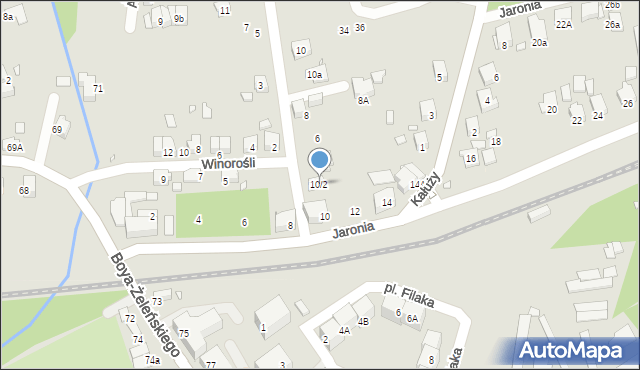Katowice, Jaronia Jana Nikodema, 10/2, mapa Katowic