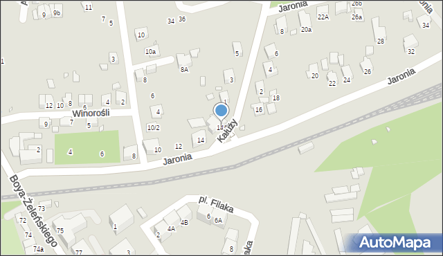 Katowice, Jaronia Jana Nikodema, 14A, mapa Katowic