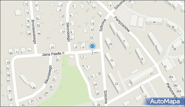 Kazimierza Wielka, Jana Pawła II, 1, mapa Kazimierza Wielka