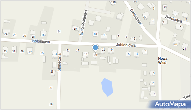 Kaźmierz, Jabłoniowa, 13, mapa Kaźmierz