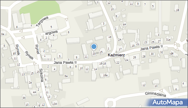 Kaźmierz, Jana Pawła II, 13, mapa Kaźmierz