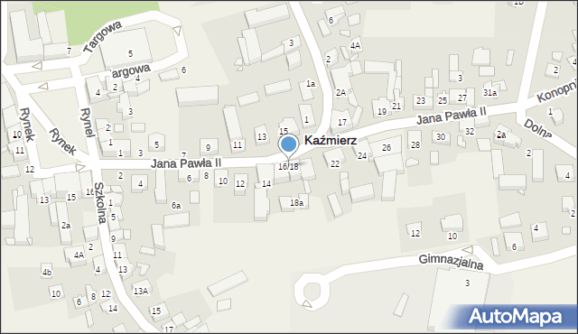 Kaźmierz, Jana Pawła II, 16/18, mapa Kaźmierz