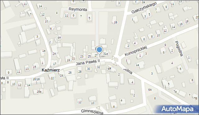 Kaźmierz, Jana Pawła II, 29, mapa Kaźmierz