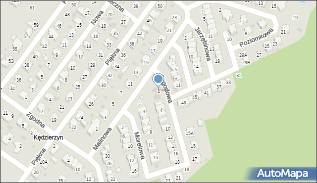 Kędzierzyn-Koźle, Jagodowa, 2, mapa Kędzierzyna-Koźle