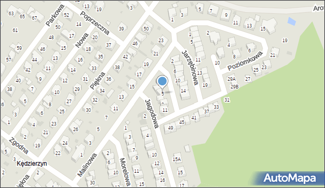 Kędzierzyn-Koźle, Jagodowa, 5, mapa Kędzierzyna-Koźle