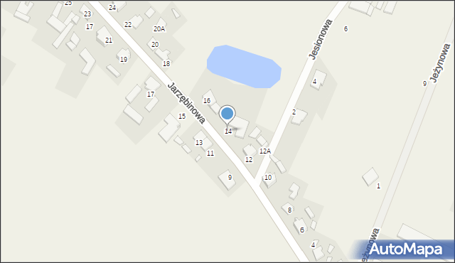 Kępa, Jarzębinowa, 14, mapa Kępa