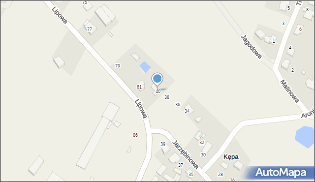Kępa, Jarzębinowa, 40, mapa Kępa