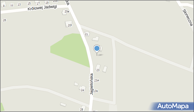 Kęty, Jagiellońska, 21b, mapa Kęty