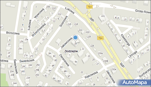 Kielce, Jałowcowa, 19, mapa Kielc