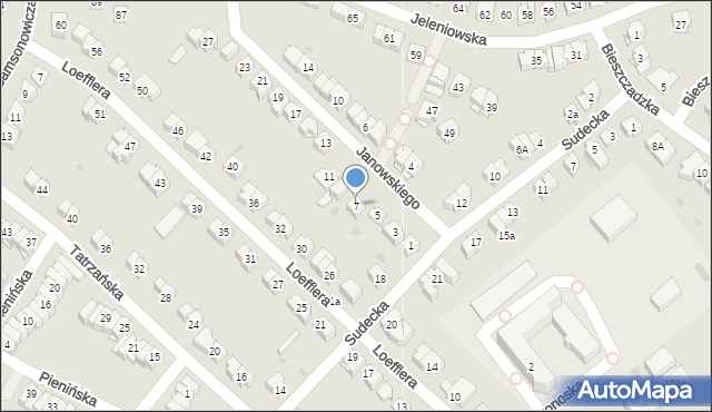 Kielce, Janowskiego Aleksandra, 7, mapa Kielc