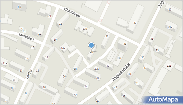 Kielce, Jagiellońska, 46, mapa Kielc