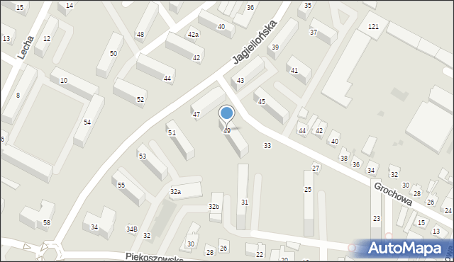 Kielce, Jagiellońska, 49, mapa Kielc