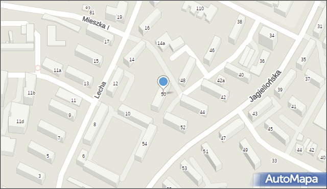 Kielce, Jagiellońska, 50, mapa Kielc