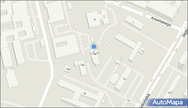 Kielce, Jagiellońska, 74a, mapa Kielc