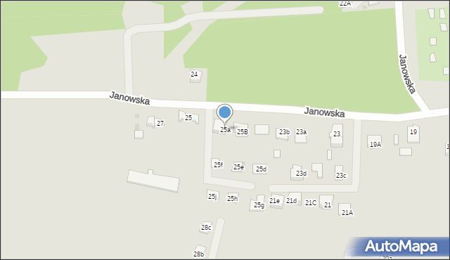 Kielce, Janowska, 25a, mapa Kielc