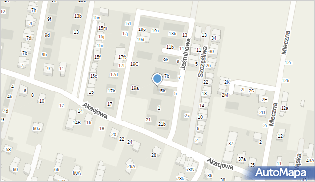 Kiełczów, Jaśminowa, 5c, mapa Kiełczów