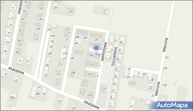 Kiełczów, Jaśminowa, 9a, mapa Kiełczów