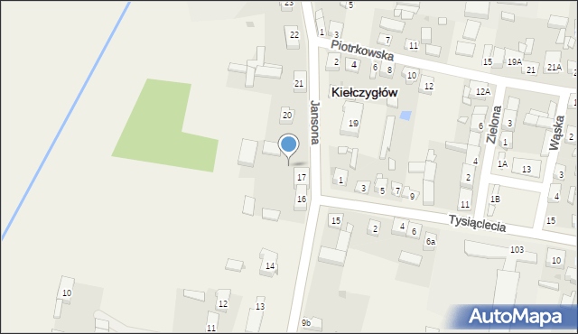 Kiełczygłów, Jansona Józefa, ks., 18, mapa Kiełczygłów