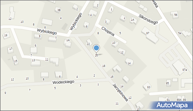 Kielno, Jarzębinowa, 20, mapa Kielno