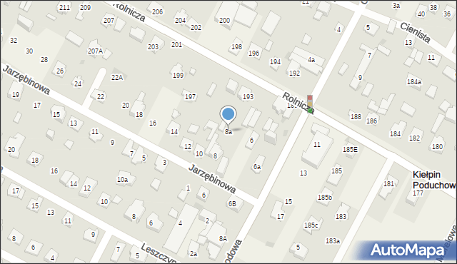 Kiełpin, Jarzębinowa, 8a, mapa Kiełpin