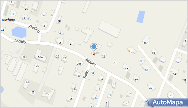 Kieźliny, Jagałły Jakuba, ks., 19, mapa Kieźliny