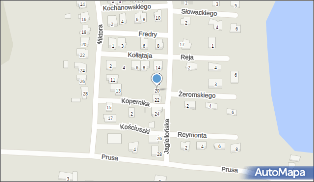 Kisielice, Jagiellońska, 20, mapa Kisielice