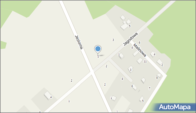 Kłączno, Jagodowa, 1, mapa Kłączno