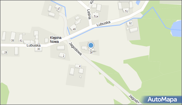 Klępina, Jagodowa, 1a, mapa Klępina