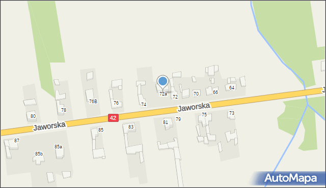 Kleśniska, Jaworska, 72a, mapa Kleśniska