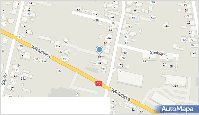 Kłobuck, Jasna, 94, mapa Kłobuck