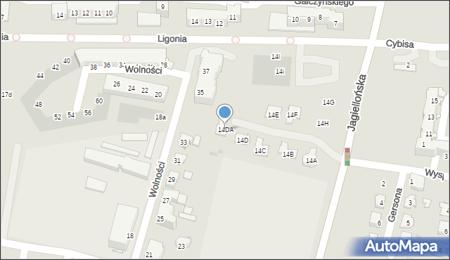 Kluczbork, Jagiellońska, 14DA, mapa Kluczbork