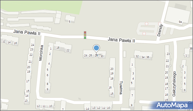 Kluczbork, Jana Pawła II, 28, mapa Kluczbork