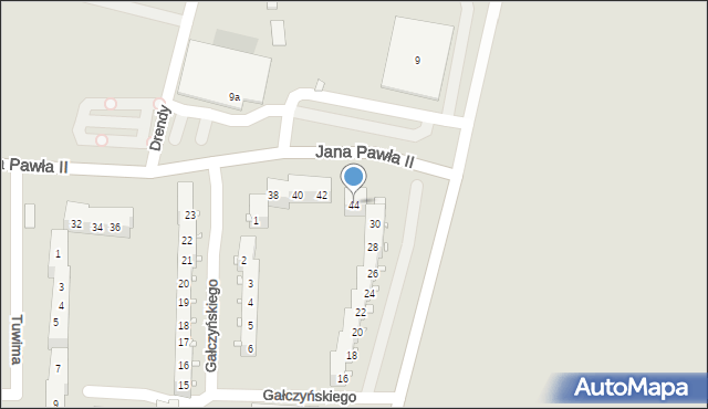 Kluczbork, Jana Pawła II, 44, mapa Kluczbork