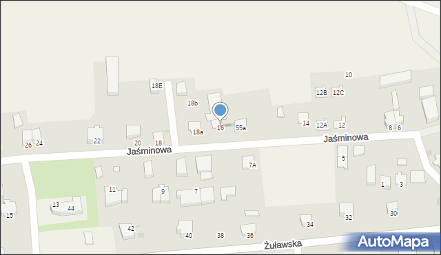 Kmiecin, Jaśminowa, 16, mapa Kmiecin