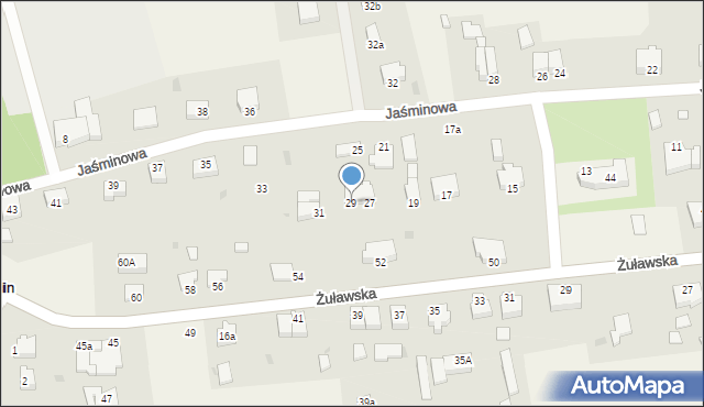Kmiecin, Jaśminowa, 29, mapa Kmiecin