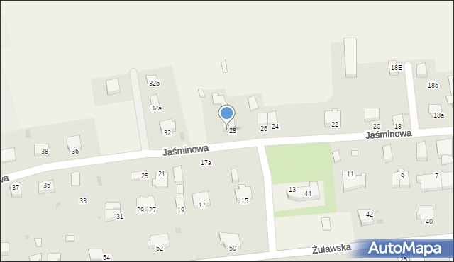 Kmiecin, Jaśminowa, 30, mapa Kmiecin