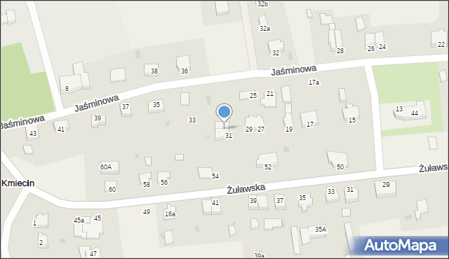 Kmiecin, Jaśminowa, 31a, mapa Kmiecin