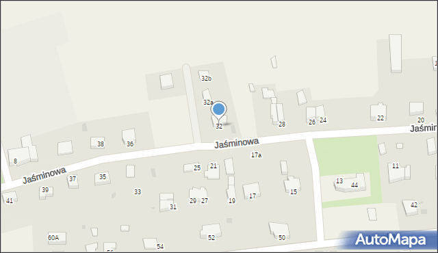 Kmiecin, Jaśminowa, 32, mapa Kmiecin