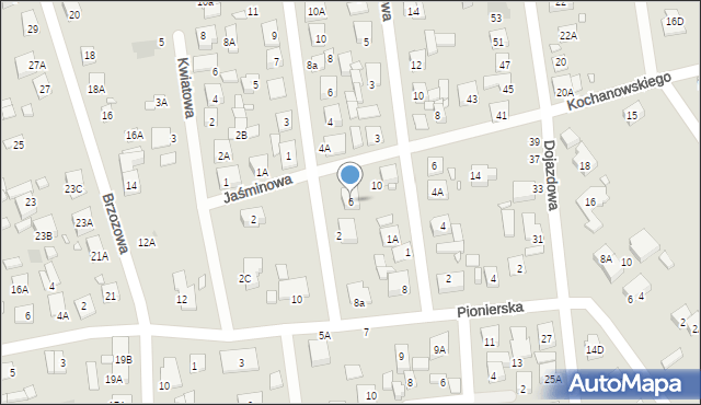 Kobyłka, Jaśminowa, 6, mapa Kobyłka