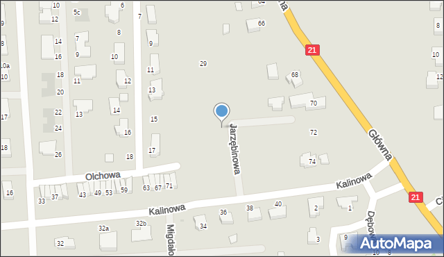 Kobylnica, Jarzębinowa, 21, mapa Kobylnica