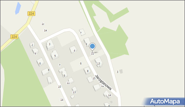 Kobysewo, Jarzębinowa, 11, mapa Kobysewo