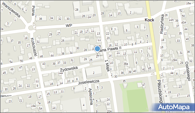 Kock, Jana Pawła II, 27, mapa Kock
