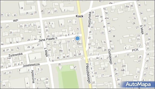 Kock, Jana Pawła II, 3, mapa Kock
